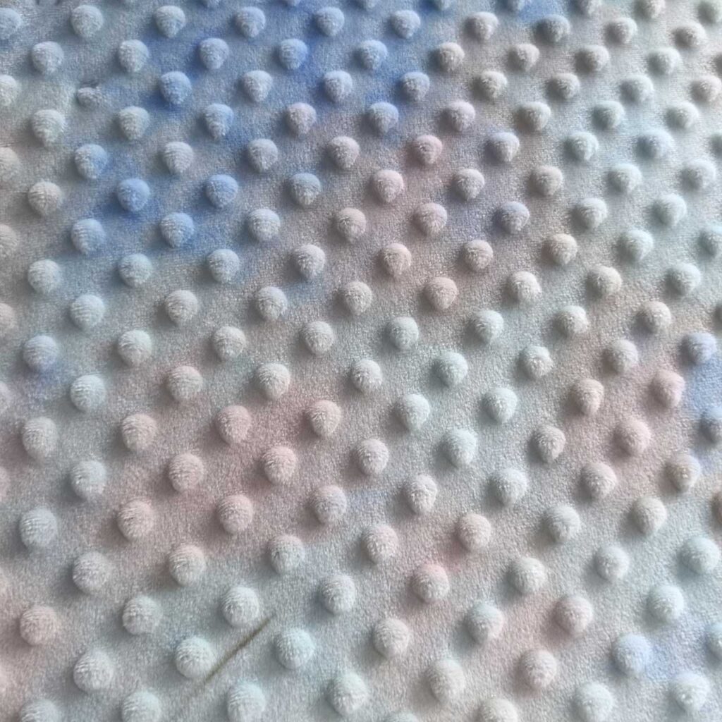 Dot minky fabric tie dyed velour