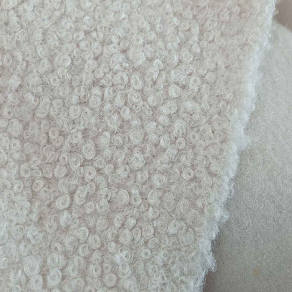 Boucle fabric teddy faux fur