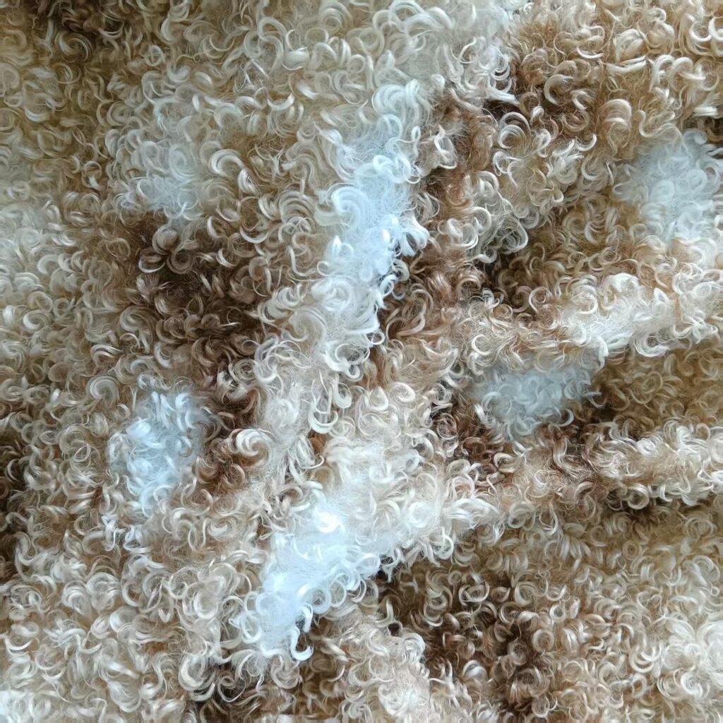 Tie dyed boucle sherpa faux fur teddy fabric