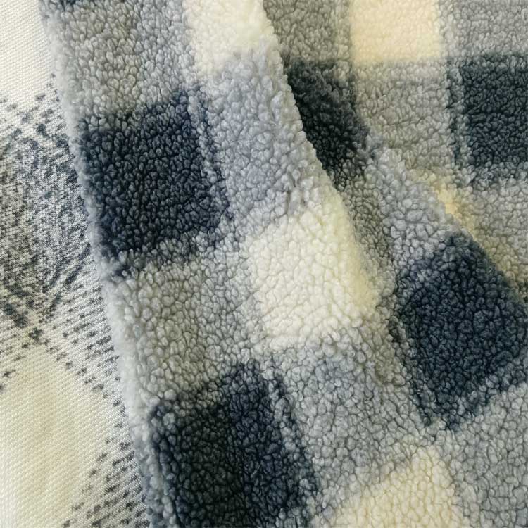 Printed teddy sherpa fabric