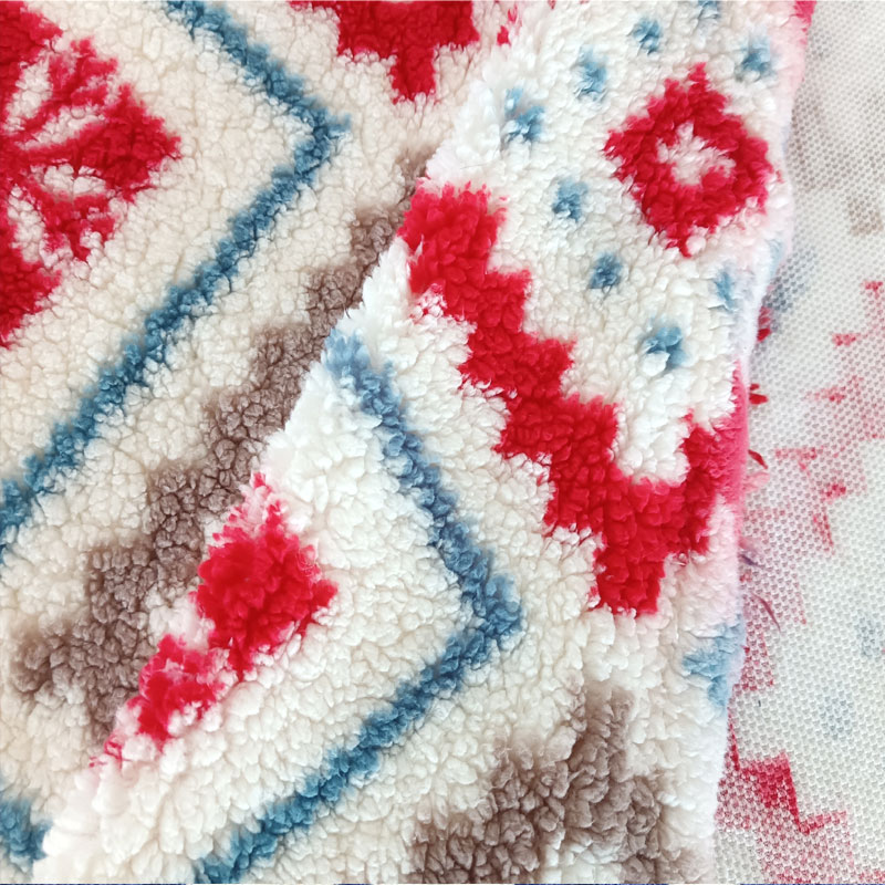 Printed sherpa fabric